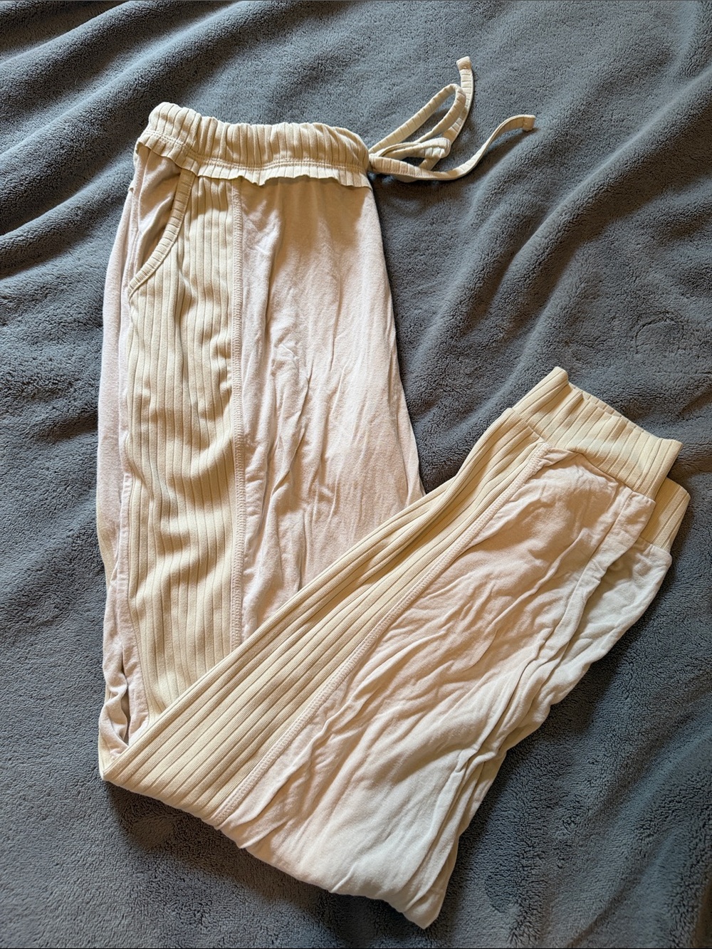 Adore Me Cream Ribbed Tank & Sleep Pants Set - Picture 4 of 5